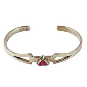 Vintage Sterling Silver Cuff Bracelet Triangle